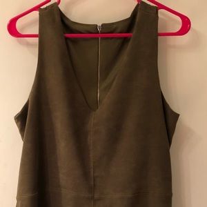 Olive Green Suede dress